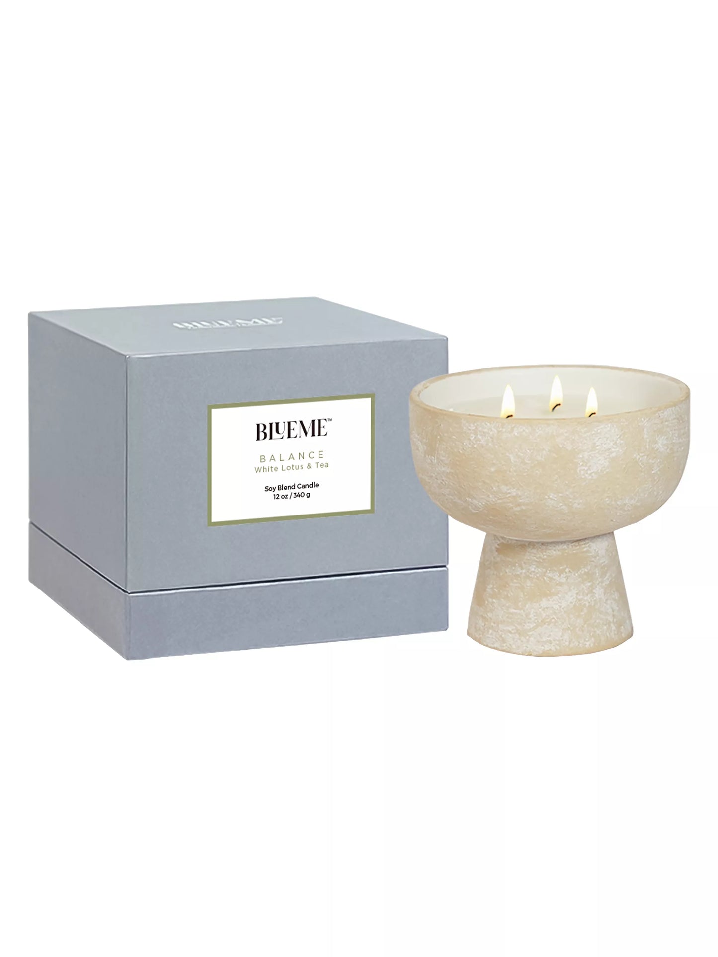 Balance -  White Lotus & Tea Ceramic Refillable Candle