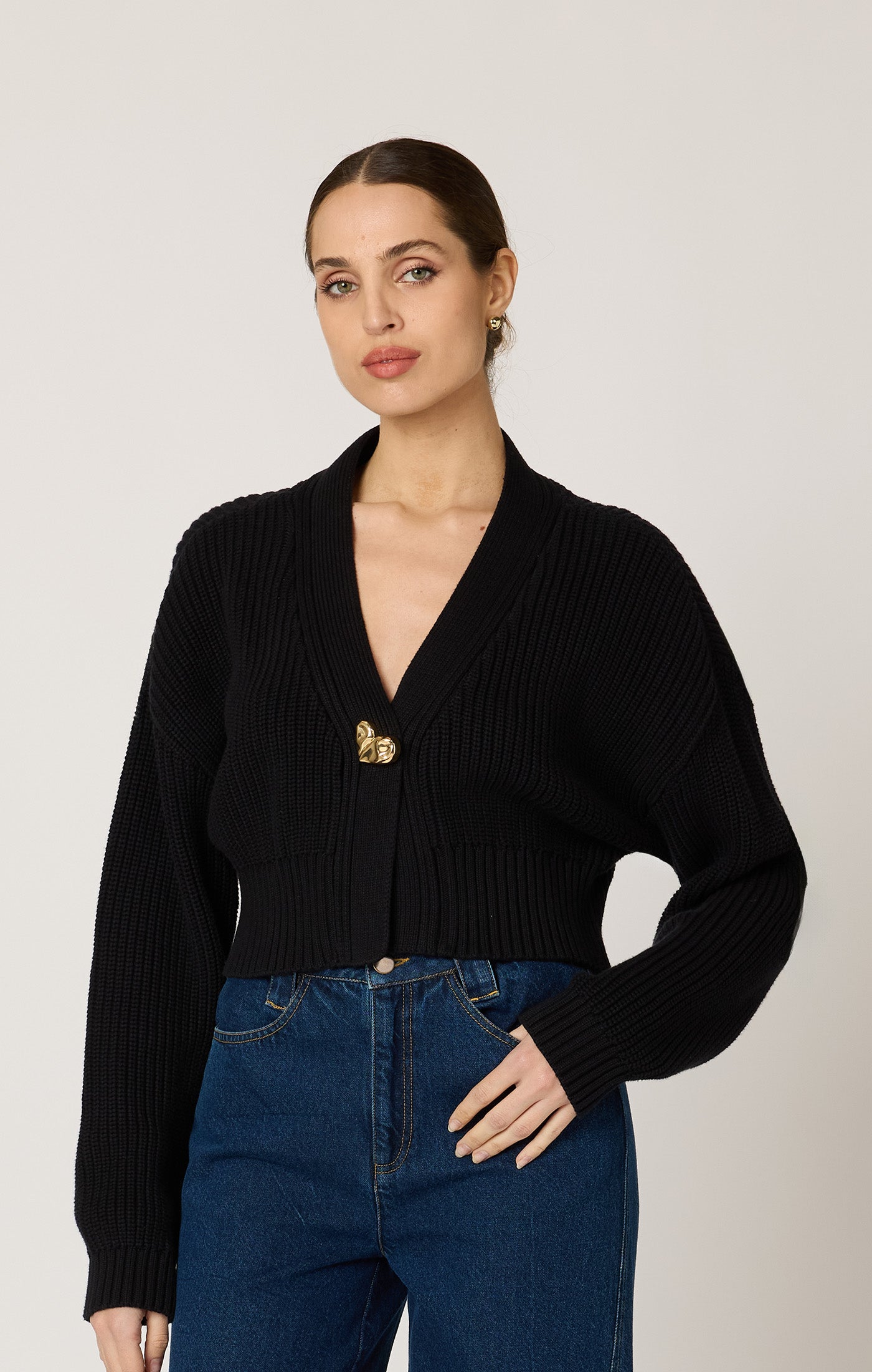 Heart Cardigan - Black