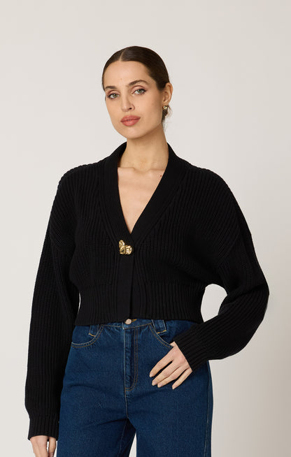 Heart Cardigan - Black