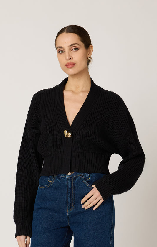 Heart Cardigan - Black