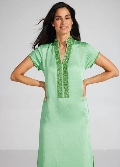 Meg Cap Sleeve Caftan - Pear