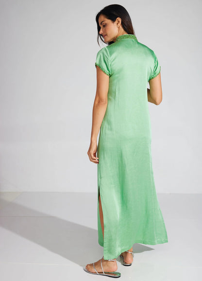 Meg Cap Sleeve Caftan - Pear