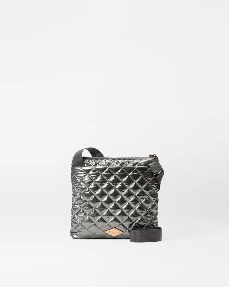 Pewter Metallic Metro Flat Crossbody