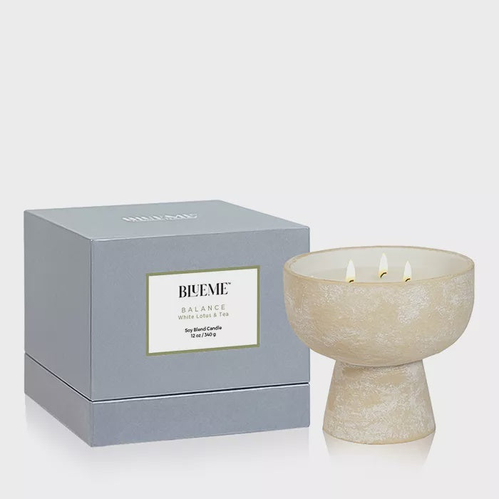 Balance -  White Lotus & Tea Ceramic Refillable Candle