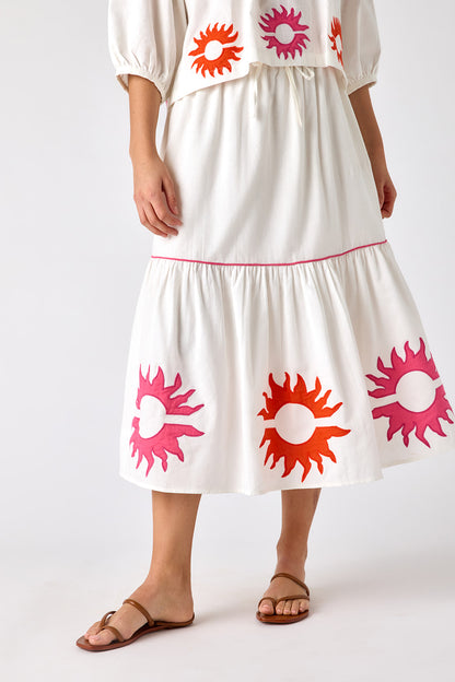 Jessie Skirt - Coconut Applique