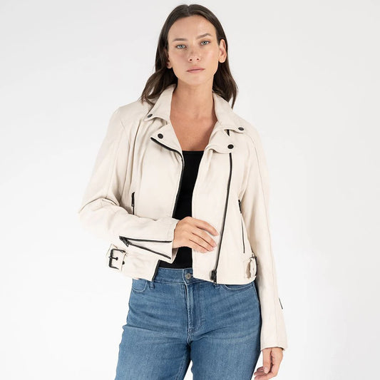 Bita Leather Jacket - Off-White