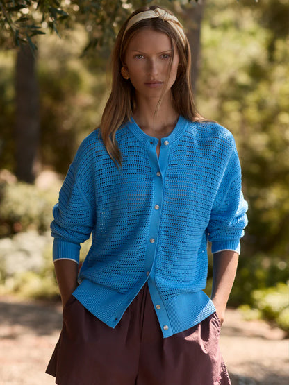 Pembroke Knit Cardigan - Azure Blue