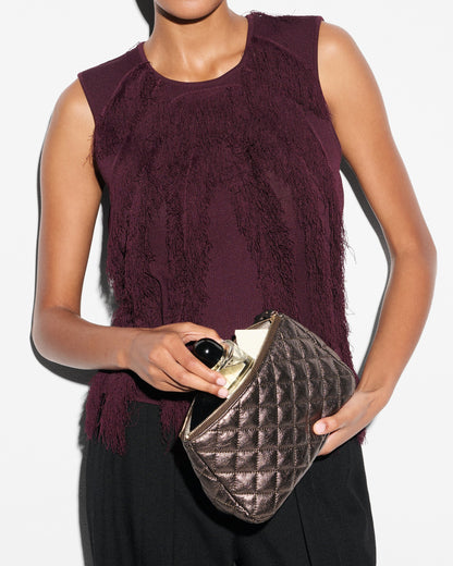 Espresso Metallic Leather Medium Luna Cosmetic