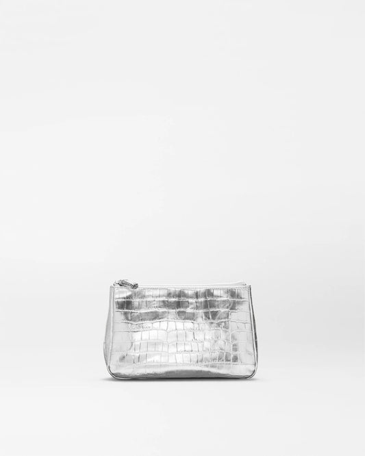 Silver Croc Effect Medium Luna Cosmetic