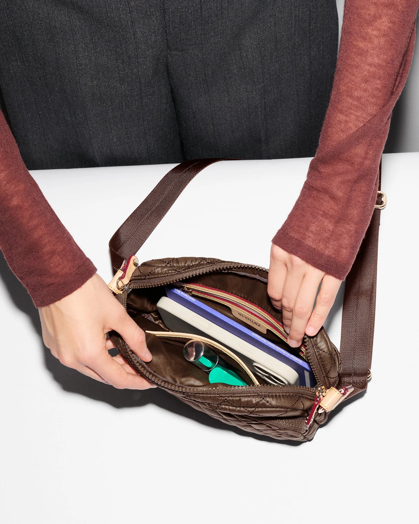 Walnut Small Metro Camera Crossbody Bag II