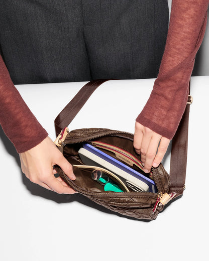 Walnut Small Metro Camera Crossbody Bag II