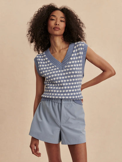 Nila Mid Rise Short - Rain Blue