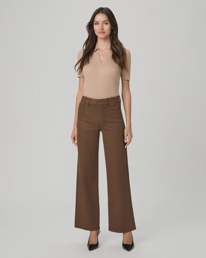 Anessa 31" Wide Leg Jean - Cognac Luxe Coating