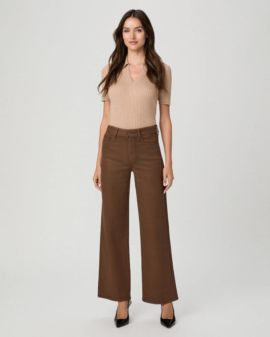 Anessa 31" Wide Leg Jean - Cognac Luxe Coating