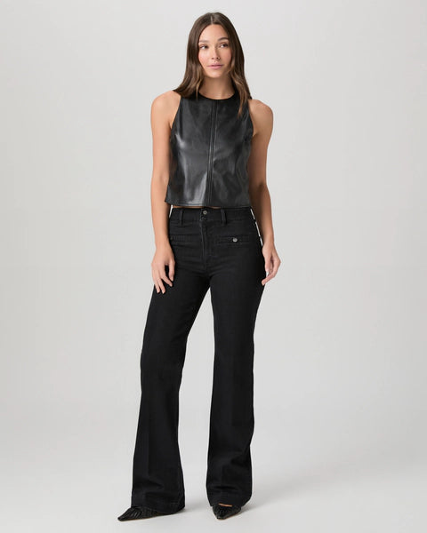 Avila Top - Black Faux Leather