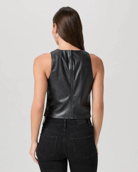 Avila Top - Black Faux Leather