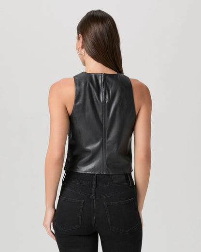 Avila Top - Black Faux Leather