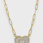 Double Heart Necklace- Mother of Pearl