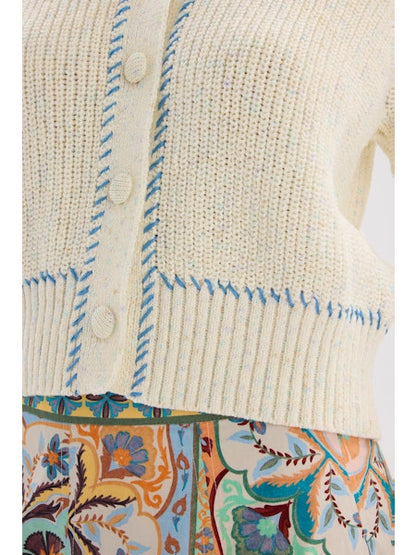 Gia Cardigan - White Spacedye