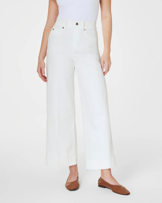 Cropped Wide Leg Jeans - Chalk