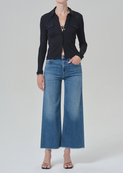 Lyra Wide Leg Crop Raw Hem In Verve
