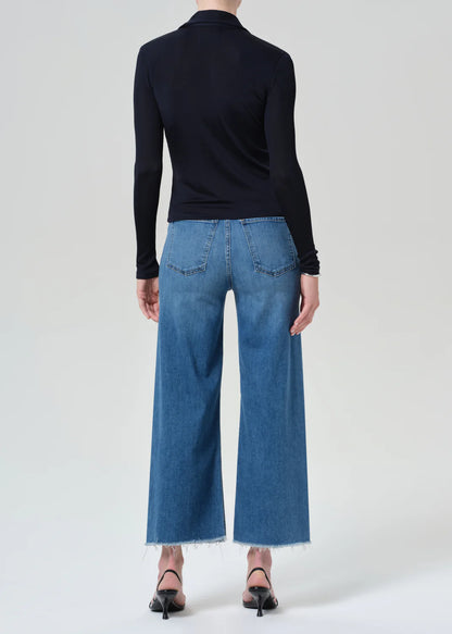 Lyra Wide Leg Crop Raw Hem In Verve