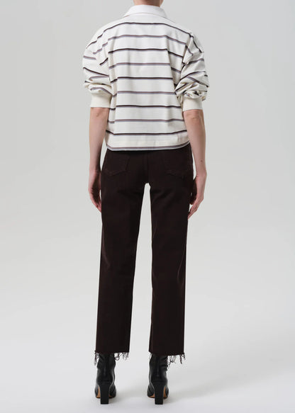 Palma Straight Raw Hem In Carob