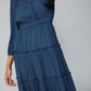 French Navy Tiered Dress