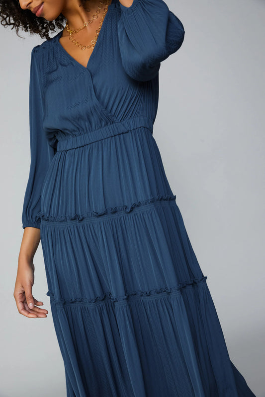 French Navy Tiered Dress