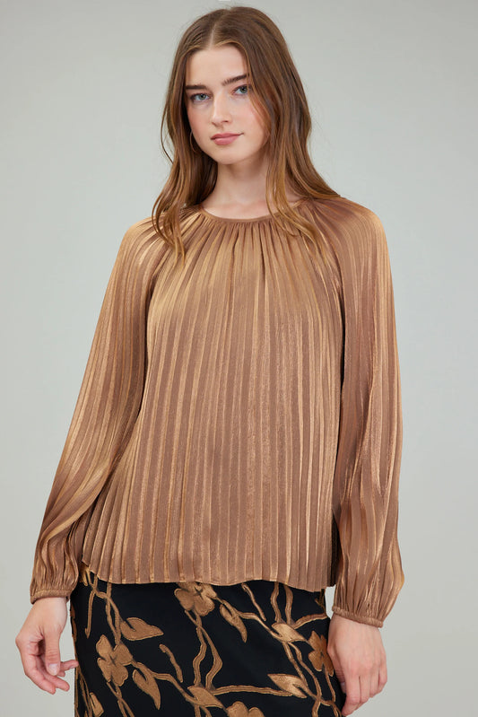 Pleated Shimmer Blouse