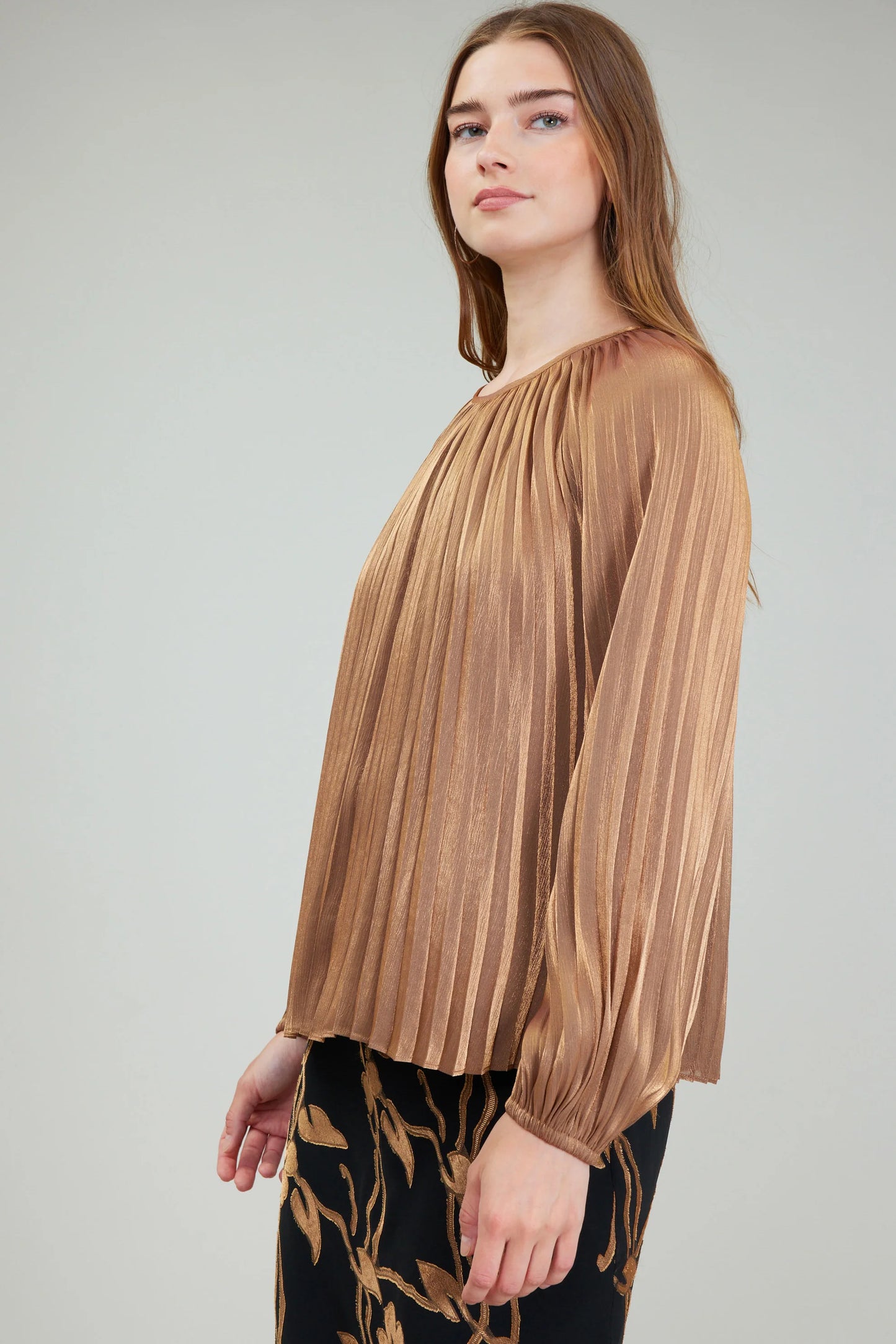 Pleated Shimmer Blouse