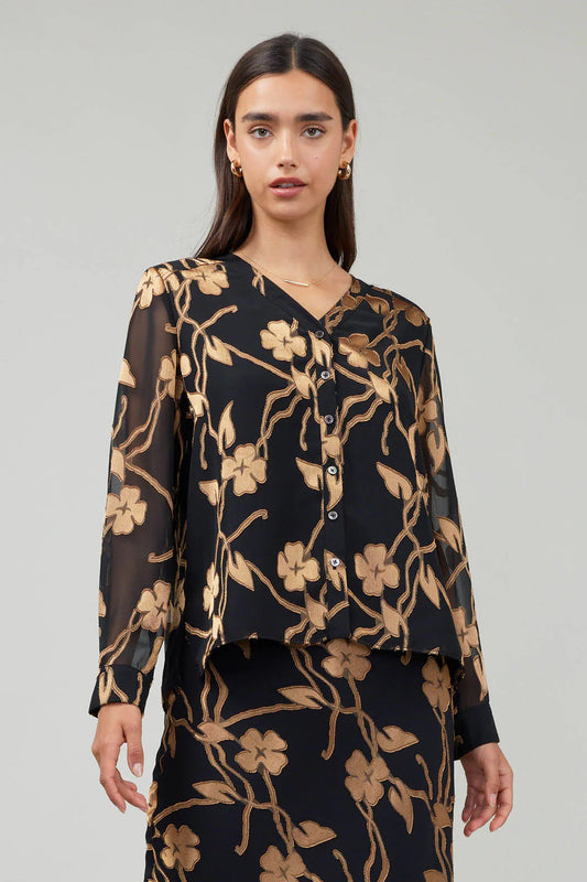 Gold Floral Blouse