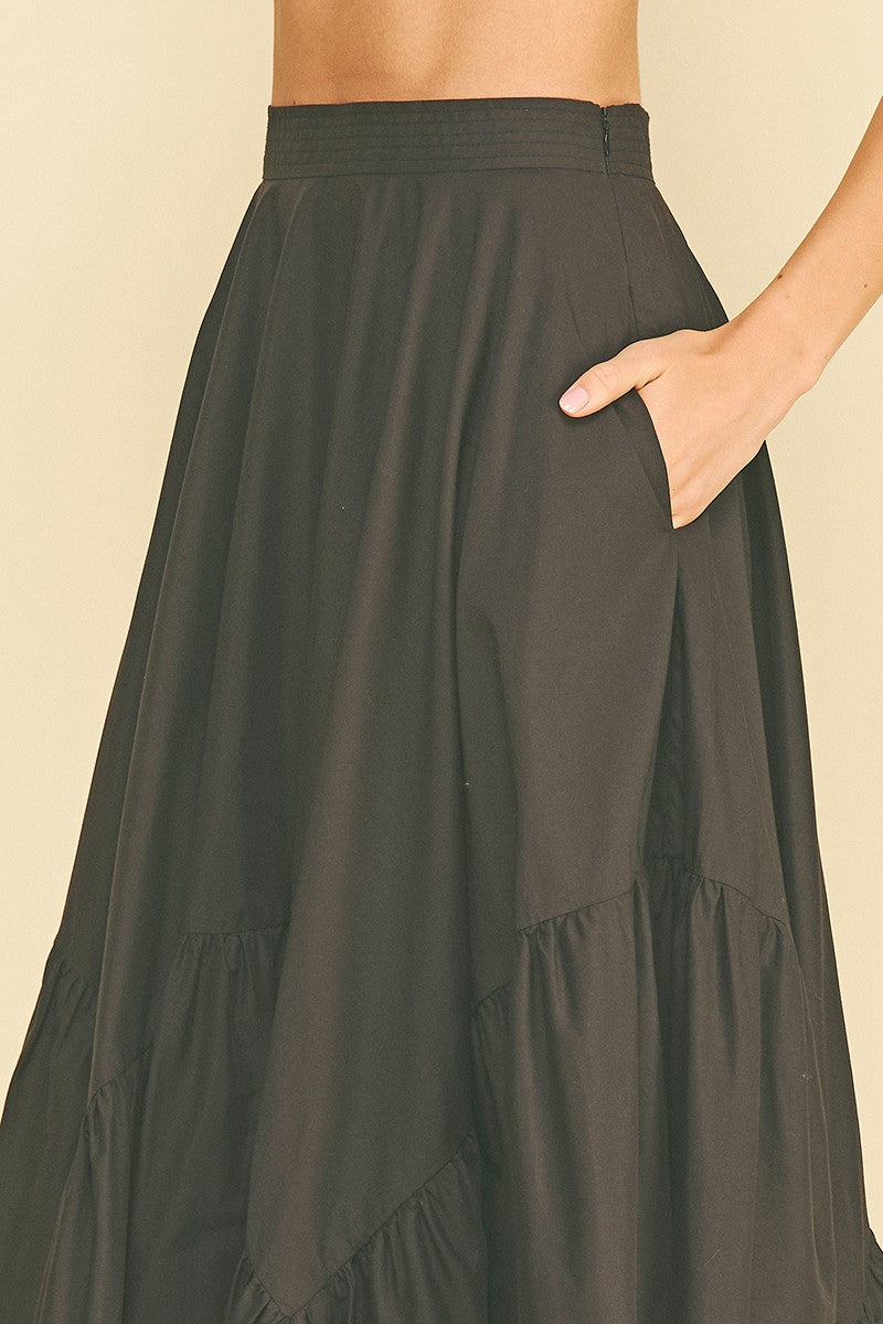 Kaci Asymmetrical Tiered Skirt