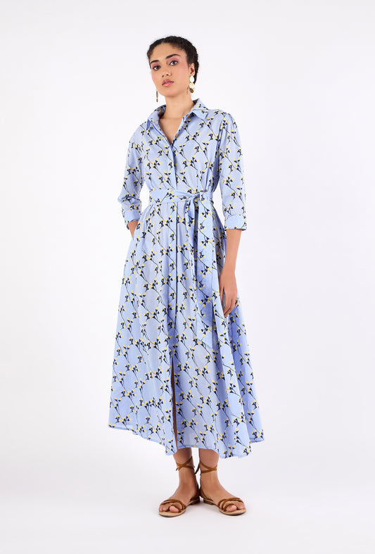 Emily Dress - Gordes Bluebell