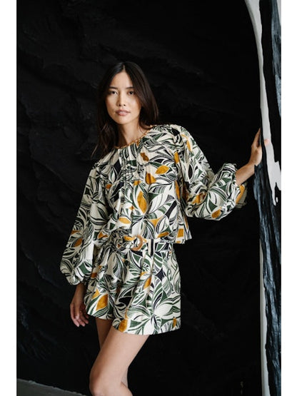 Aryvia Abstract Leaf Shorts