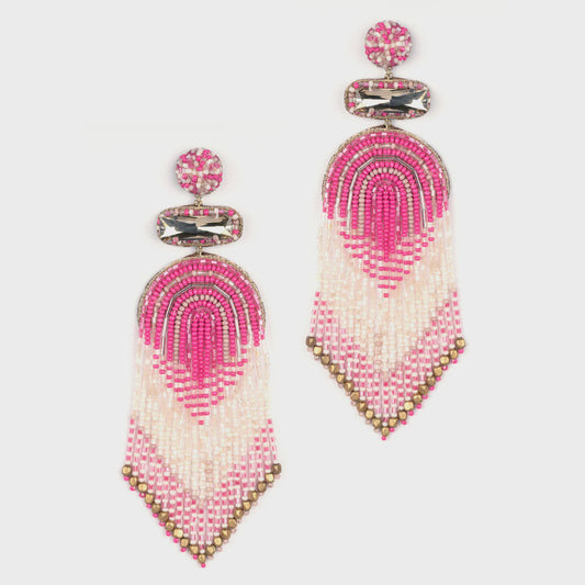 Ishani Earrings - Hot Pink