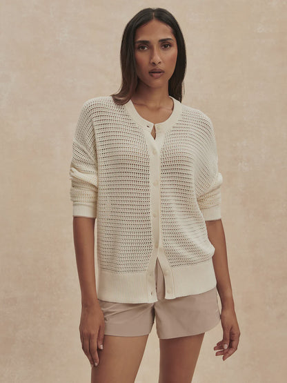 Pembroke Knit Cardigan - Egret