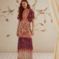 Glam Tapestry Lace Trim Maxi Dress