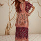 Glam Tapestry Lace Trim Maxi Dress