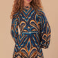 Blue Pineapple Ikat  Mini Dress