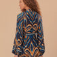 Blue Pineapple Ikat  Mini Dress