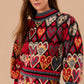 Black Hearts Ikat Knit Sweater