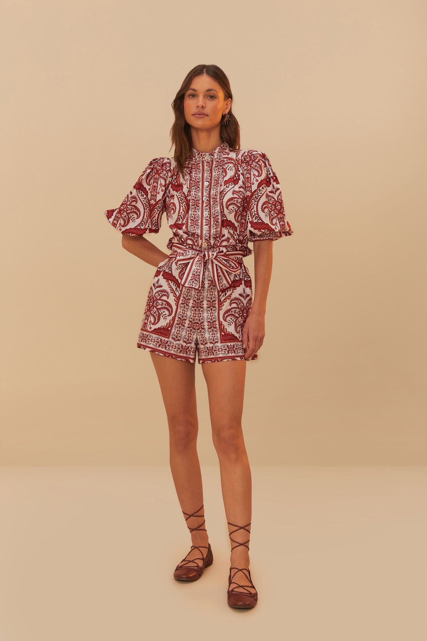 Tropical Cameo Off-White Romper