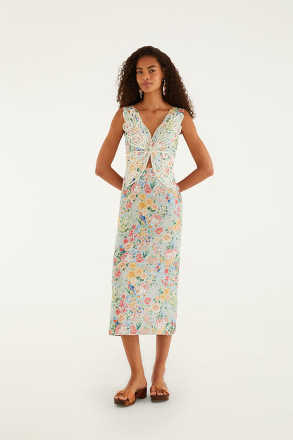 Rendeira  Sleeveless Midi Dress