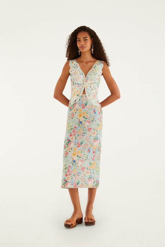 Rendeira  Sleeveless Midi Dress