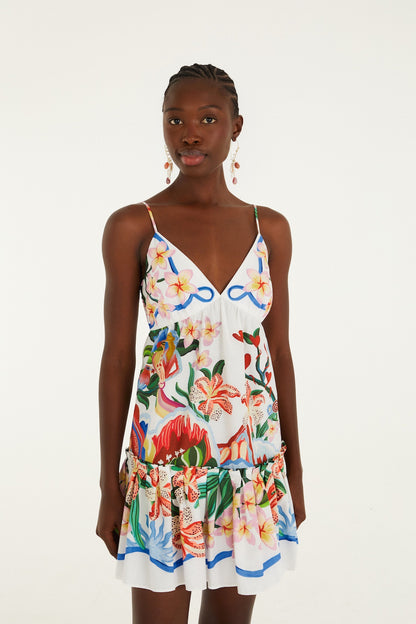 Garden of Life Off-White Mini Dress