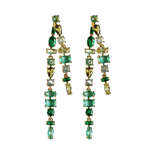 Green Ombre Crystal Duster Earrings