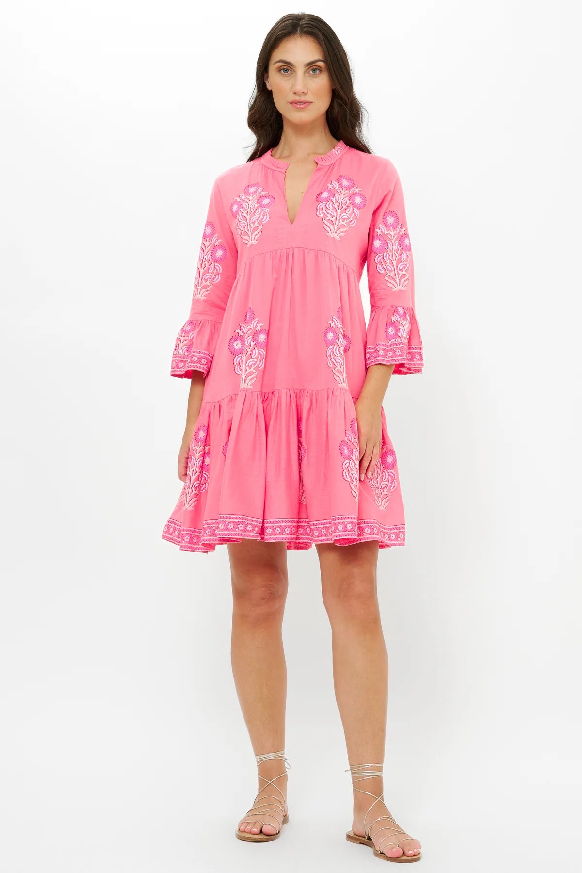 Bell Sleeve Tiered Mini - Raton Pink