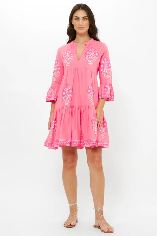 Bell Sleeve Tiered Mini - Raton Pink