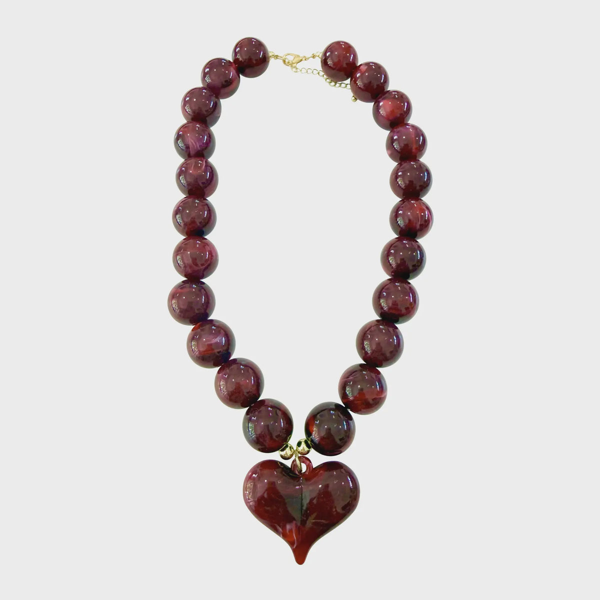 Kaiden Beaded Necklace - Maroon